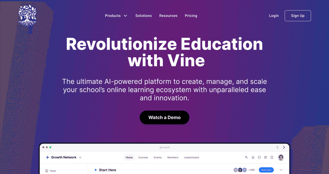 Vine - University Learning Management System — WEB APPS, SAAS project case study